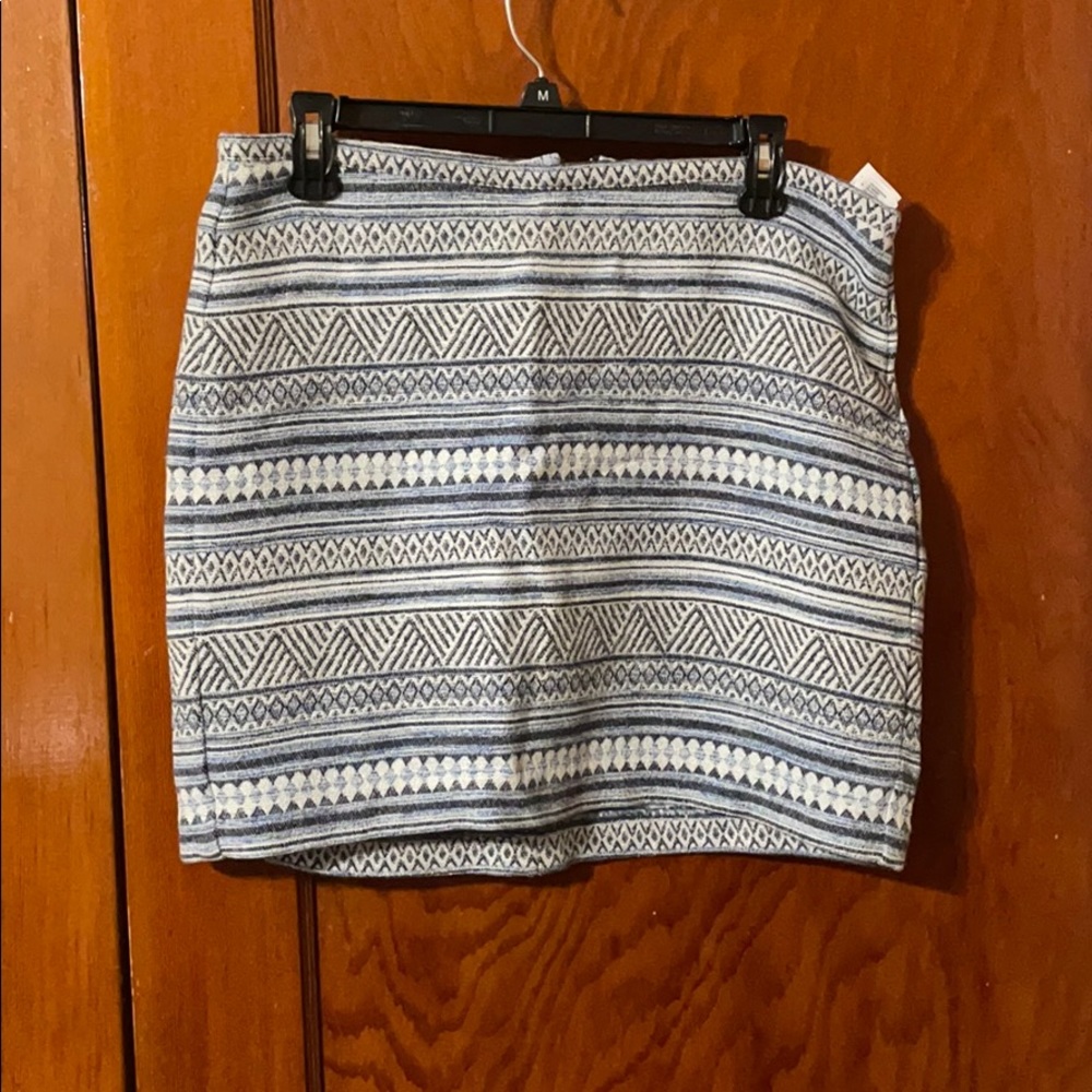 Blue and white mini skirt